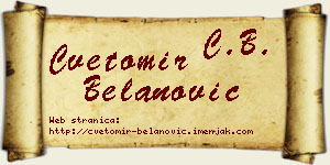 Cvetomir Belanović vizit kartica